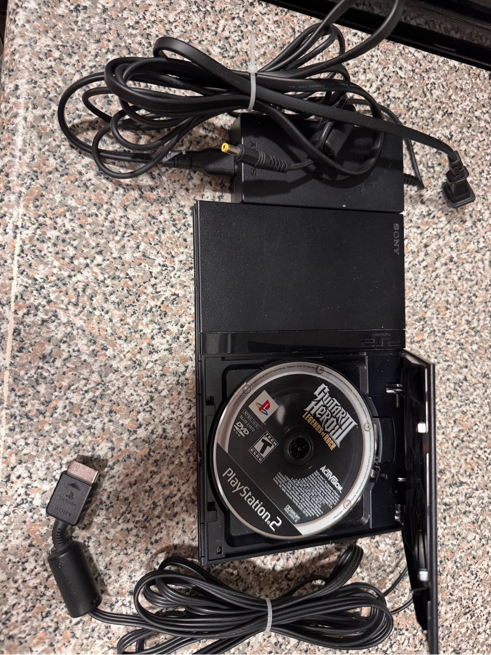 Sony PS2 Slim Console with Guitar Hero III Disc - Black